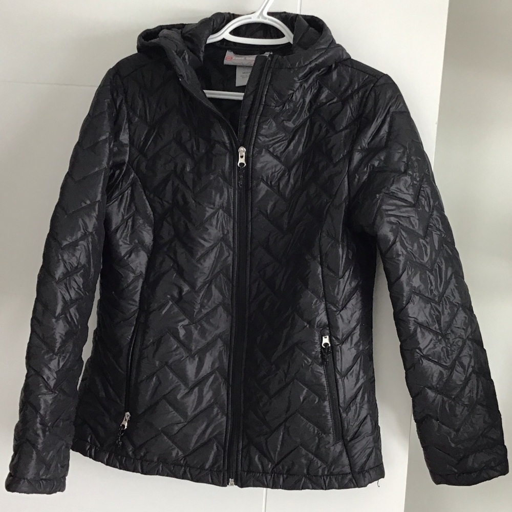 Free Country Black Quilted Hooded Puffer Jacket